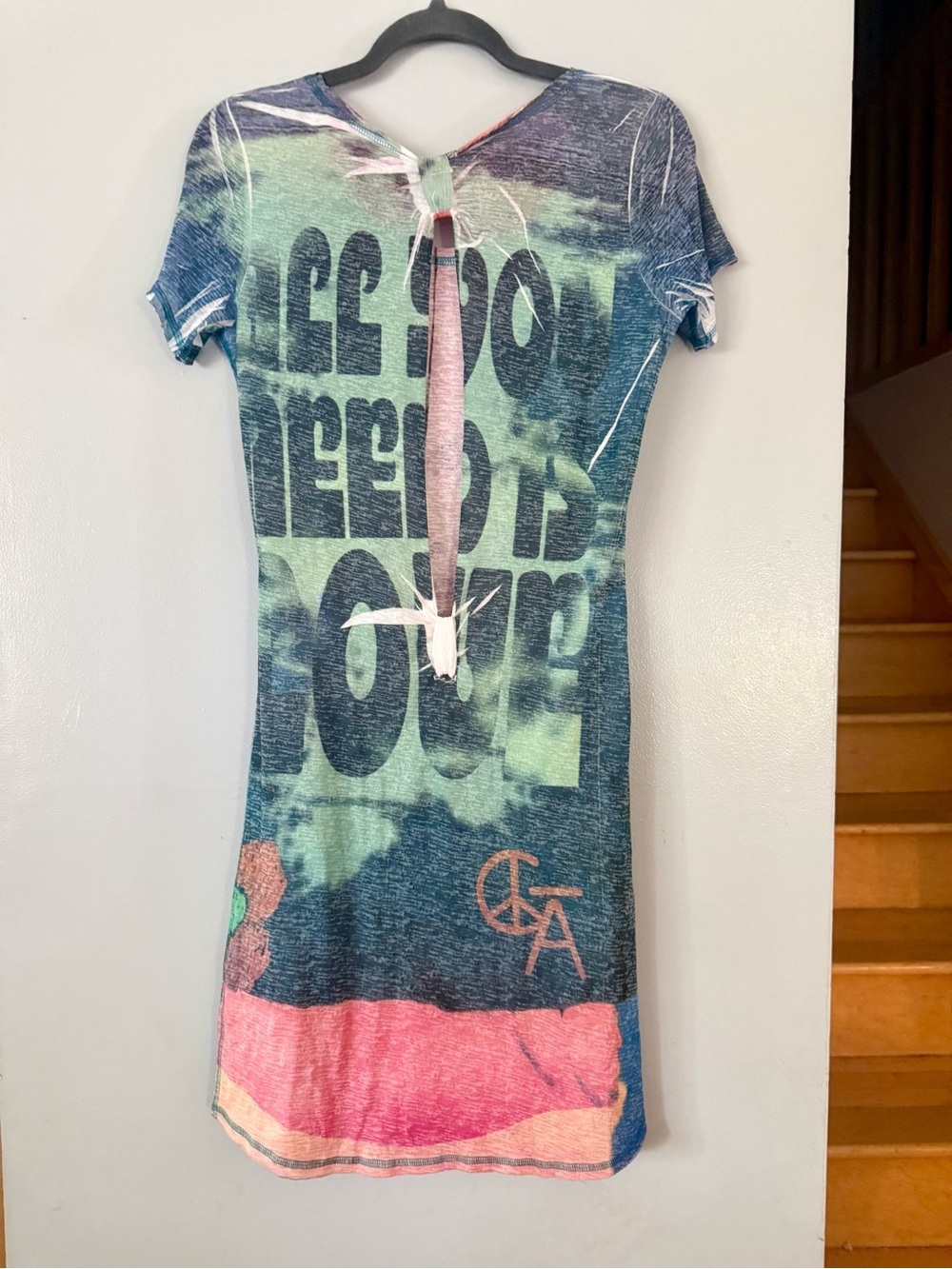 EUC VINTAGE Y2K C-Bar-A by Christian Audigier Trompe L’oeil Dress M - Picture 3 of 5